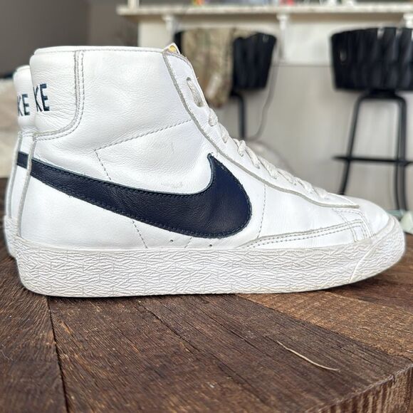 Nike Zoom Blazer Mid ISO SB Orange Label White/Navy Leather w/ Exposed Tongue - Picture 4 of 9